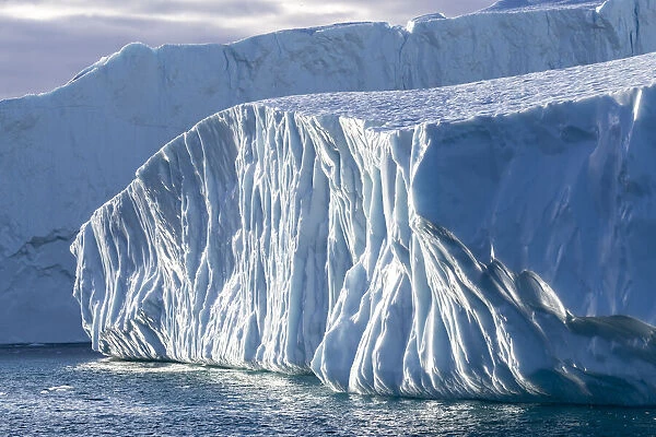 Massive icebergs calved from the Jakobshavn Isbrae glacier, UNESCO World Heritage Site