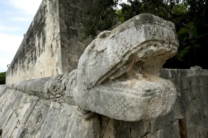 Framed Print : Massive stone carving of snake head, Chichen Itza, UNESCO World Heritage Site Framed Print : Massive stone carving of snake head, Chichen Itza, UNESCO World Heritage Site