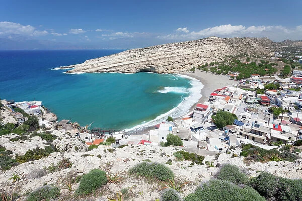 Matala Bay and Beach, Heraklion District, Crete, Greek Islands, Greece, Europe