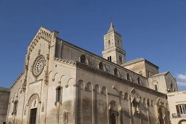 Matera Cathedral dominates the Sassi area of Matera, Basilicata, Italy, Europe