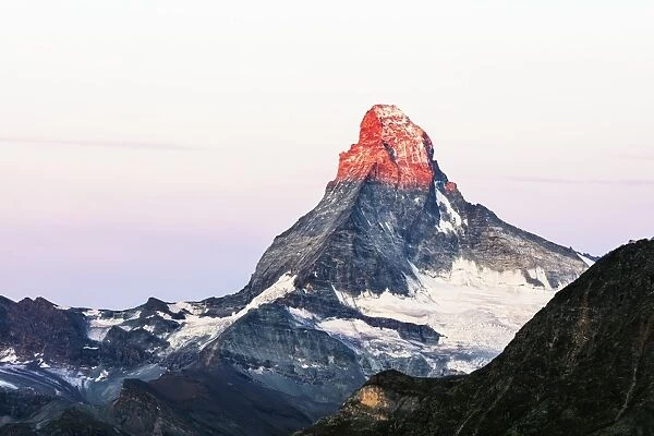 The Matterhorn, 4478m, at sunrise, Zermatt, Valais, Swiss Alps, Switzerland, Europe
