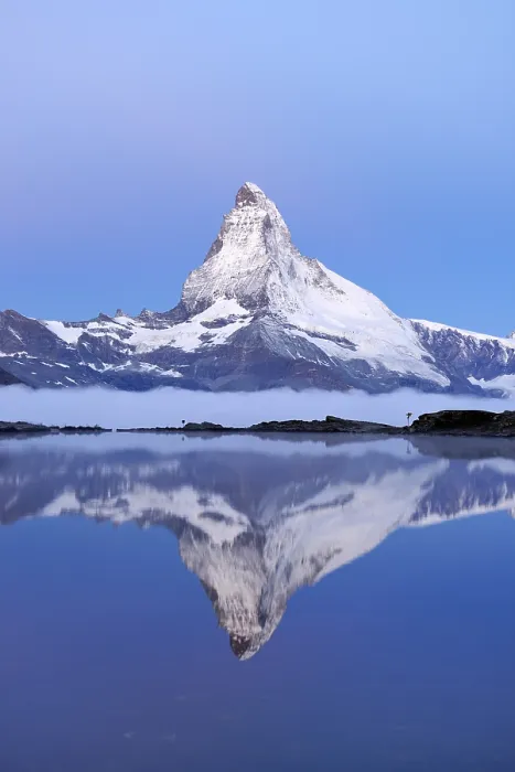 Framed Print : Matterhorn reflected in Lake Stellisee at dusk, Valais Alps, Canton of Valais, Switzerland Framed Print : Matterhorn reflected in Lake Stellisee at dusk, Valais Alps, Canton of Valais, Switzerland