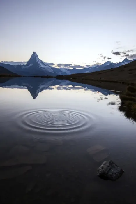 Framed Print : The Matterhorn reflected in Stellisee at sunset, Zermatt, Canton of Valais, Pennine Alps Framed Print : The Matterhorn reflected in Stellisee at sunset, Zermatt, Canton of Valais, Pennine Alps