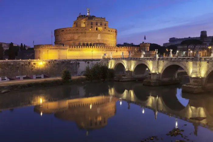 Framed Print : Mausoleum of Hadrian, Castel Sant Angelo, Ponte Sant Angelo Bridge, UNESCO World Heritage Site