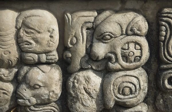 Mayan glyphs in Temple 22, Copan Archaeological Park, UNESCO World Heritage Site