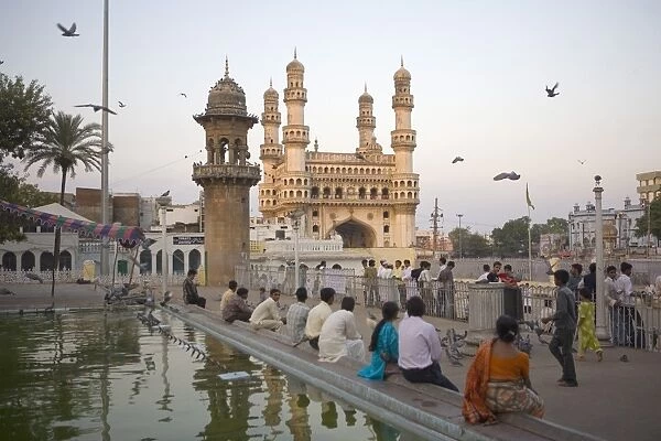 Mecca Masjid mosque (Charminar), Hyderabad, Andhra Pradesh state, India, Asia