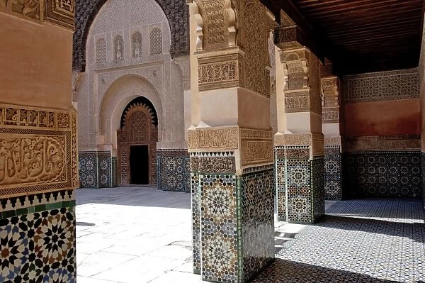 The Medersa Ben Youssef, the largest in Morocco, built by the Almoravide dynasty