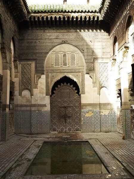 Medersa Sahrij, built 1321, Fez, Morocco, North Africa, Africa