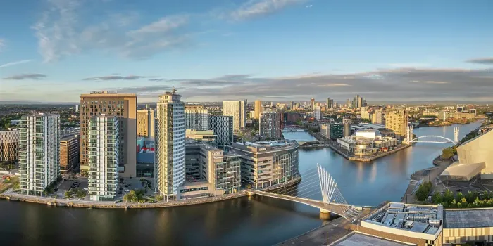 Framed Print : Media City, Salford Quays, Manchester, Lancashire, England, United Kingdom