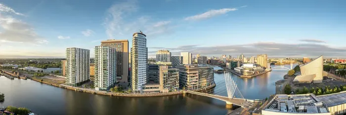 Framed Print : Media City, Salford Quays, Manchester, Lancashire, England, United Kingdom