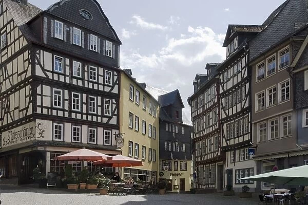 Medieval buildings in the Fischmarkt, Wetzlar, Hesse, High Taunus, Germany, Europe