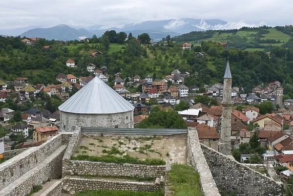 Medieval Castle with minaret, Travnik, Bosnia-Herzegovina, Europe