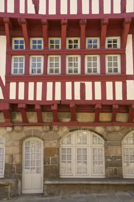 Framed Print : Medieval half timbered house, Merciers Square, Dinan, Brittany, France, Europe Framed Print : Medieval half timbered house, Merciers Square, Dinan, Brittany, France, Europe