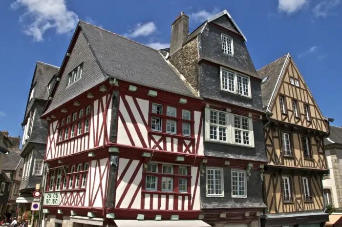 Framed Print : Medieval half timbered houses, old town, Morlaix, Finistere, Brittany, France, Europe Framed Print : Medieval half timbered houses, old town, Morlaix, Finistere, Brittany, France, Europe