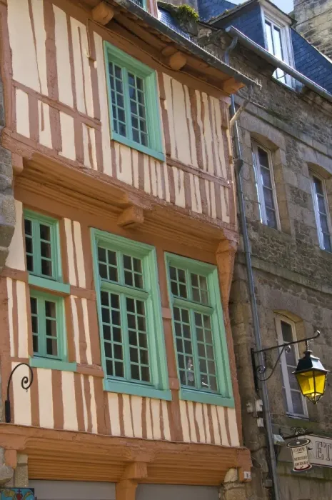 Framed Print : Medieval house, old town, Dinan, Brittany, France, Europe Framed Print : Medieval house, old town, Dinan, Brittany, France, Europe