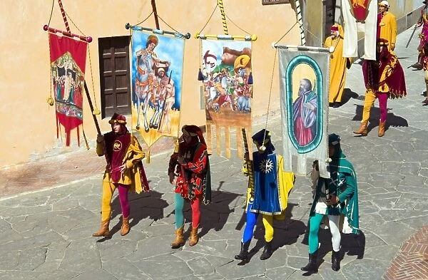 Medieval parade of Giostra del Saracino, Arezzo, Tuscany, Italy, Europe