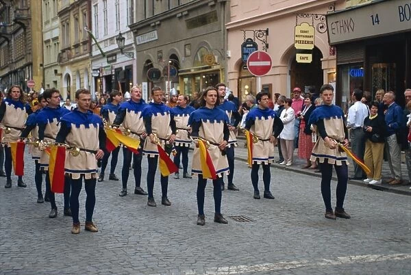Medieval parade in the Little Quarter, Prague, Czech Republic, Europe