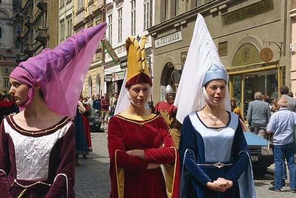 Medieval parade in the Little Quarter, Prague, Czech Republic, Europe