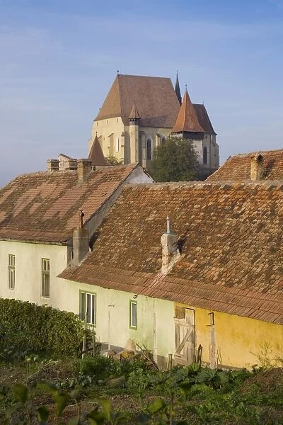 Medieval Roma village on the fortified church route, 15th century fortified church
