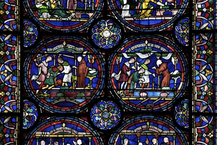 Framed Print : Medieval stained glass depicting the Cure of Mad Henry of Fordwich, North Ambulatory, Trinity Chapel Ambulatory, Canterbury Cathedral, UNESCO World Heritage Site, Canterbury, Kent, England, United Kingdom, Europe Framed Print : Medieval stained glass depicting the Cure of Mad Henry of Fordwich, North Ambulatory, Trinity Chapel Ambulatory, Canterbury Cathedral, UNESCO World Heritage Site, Canterbury, Kent, England, United Kingdom, Europe