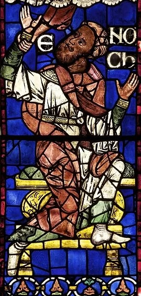 Medieval stained glass of Enoch, Geneaology or Ancestors of Christ, South Window, Canterbury Cathedral, UNESCO World Heritage Site, Canterbury, Kent, England, United Kingdom, Europe