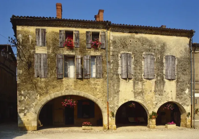 Framed Print : Medieval Stone House, La Bastide d Armagnac, Landes, Aquitaine, France Framed Print : Medieval Stone House, La Bastide d Armagnac, Landes, Aquitaine, France
