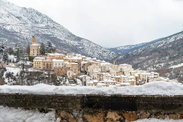 Framed Print : Medieval stone village under heavy snowfall, Anversa degli Abruzzi, L'Aquila province, Abruzzo region, Apennines mountain range, Italy, Europe Framed Print : Medieval stone village under heavy snowfall, Anversa degli Abruzzi, L'Aquila province, Abruzzo region, Apennines mountain range, Italy, Europe