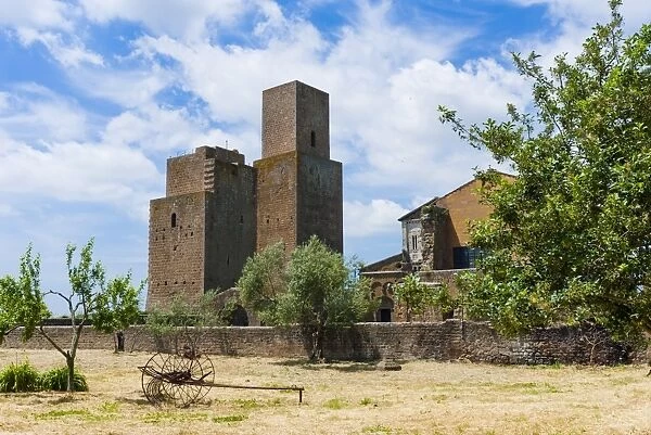 Medieval towers at San Pietro church, Tuscania, Viterbo province, Latium, Italy, Europe
