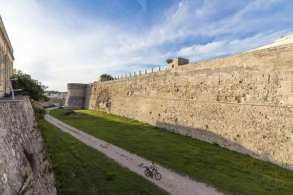 The medieval walls and fortress in the old town of Otranto, Province of Lecce, Apulia