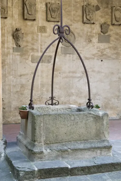 Framed Print : Medieval well, Palazzo dei Vicari, Scarperia, Florence, Tuscany, Italy, Europe Framed Print : Medieval well, Palazzo dei Vicari, Scarperia, Florence, Tuscany, Italy, Europe