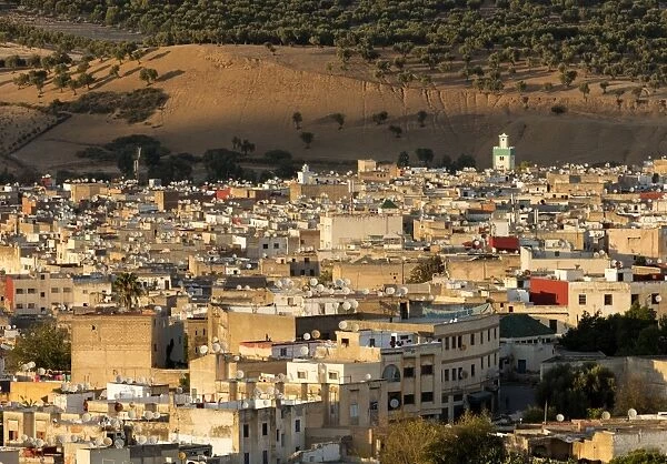 Medina of Fez bathed in evening light, UNESCO World Heritage Site, Fez, Morocco, North Africa