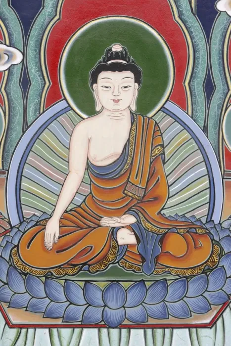 Framed Print : Meditation posture depicted in Life of Buddha, Seoul, South Korea, Asia Framed Print : Meditation posture depicted in Life of Buddha, Seoul, South Korea, Asia