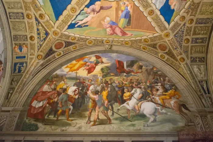 Framed Print : The Meeting of Leo I and Attila by Raphael, in the Stanze di Raffaello, in the Apostolic Palace in the Vatican, Vatican Museums, Rome, Lazio, Italy, Europe Framed Print : The Meeting of Leo I and Attila by Raphael, in the Stanze di Raffaello, in the Apostolic Palace in the Vatican, Vatican Museums, Rome, Lazio, Italy, Europe
