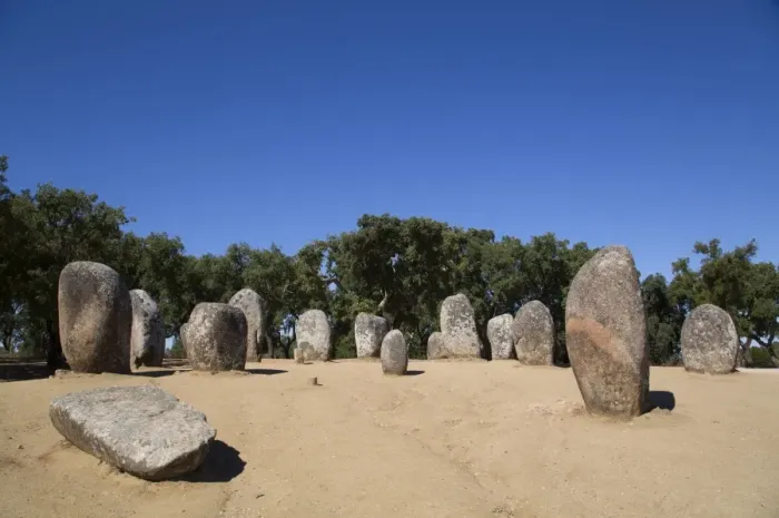 Framed Print : Megalithic stone-circles, 5000 to 4000 BC, Almendres Cromlech, near Evora, Portugal Framed Print : Megalithic stone-circles, 5000 to 4000 BC, Almendres Cromlech, near Evora, Portugal