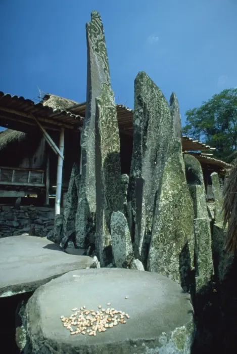 Framed Print : Megaliths at Bena, a traditional Ngada village near Bajawa in central Flores Framed Print : Megaliths at Bena, a traditional Ngada village near Bajawa in central Flores