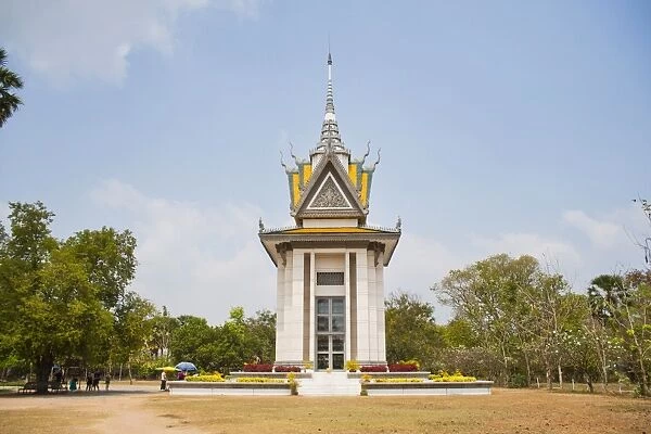 Memorial monument at The Killing Fields in Phnom Penh, Cambodia, Indochina, Southeast Asia, Asia