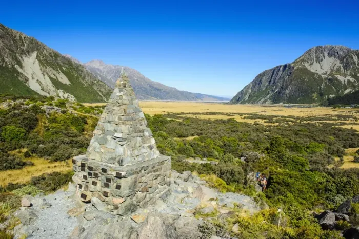 Framed Print : Memorial pyramid in the Mount Cook National Park, UNESCO World Heritage Site, South Island, New Zealand, Pacific Framed Print : Memorial pyramid in the Mount Cook National Park, UNESCO World Heritage Site, South Island, New Zealand, Pacific