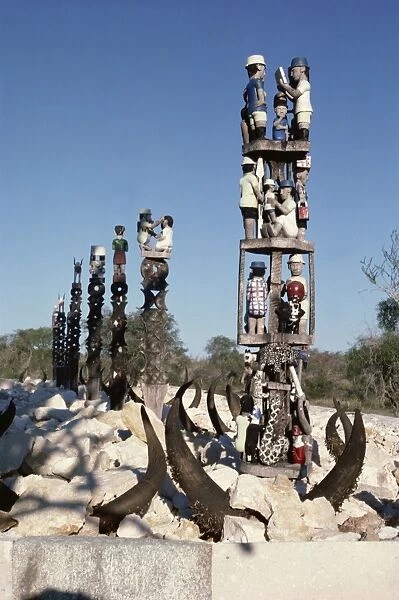 Memorial tomb of the Mahafaly tribe, Madagascar, Africa