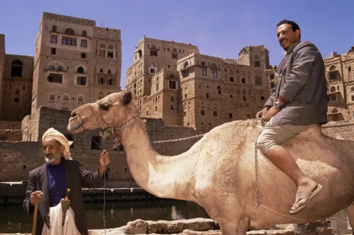 Framed Print : Men with camel Framed Print : Men with camel