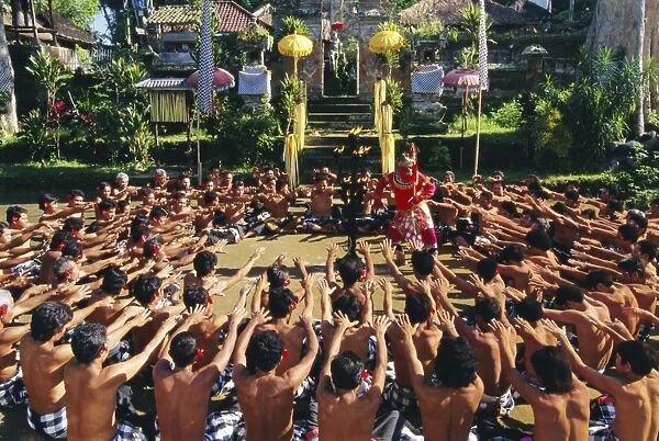 Men performing the famous Balinese Kecak dance