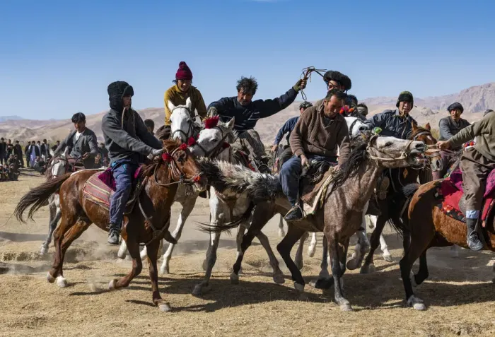 Framed Print : Men practising a traditional Buzkashi game, Yaklawang, Afghanistan, Asia Framed Print : Men practising a traditional Buzkashi game, Yaklawang, Afghanistan, Asia