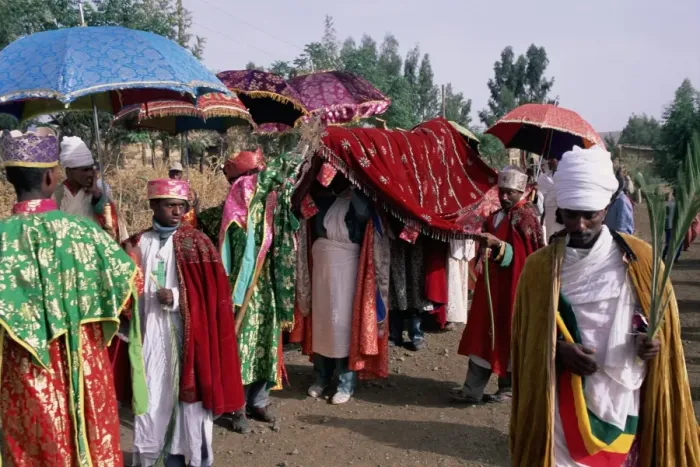 Framed Print : Men in procession during the Christian festival of Rameaux, Axoum (Axum) (Aksum) Framed Print : Men in procession during the Christian festival of Rameaux, Axoum (Axum) (Aksum)