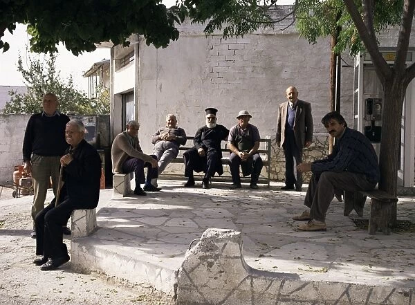 Men of the village, Dhora, Cyprus, Europe