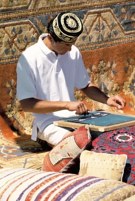 Framed Print : men weaving carpet- marmaris- Turkey Framed Print : men weaving carpet- marmaris- Turkey