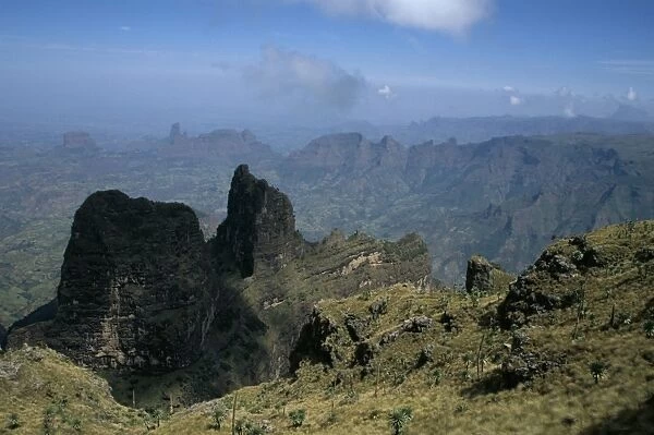 Mesas and spires of Simien Range, Simien Mountains National Park, UNESCO World Heritage Site