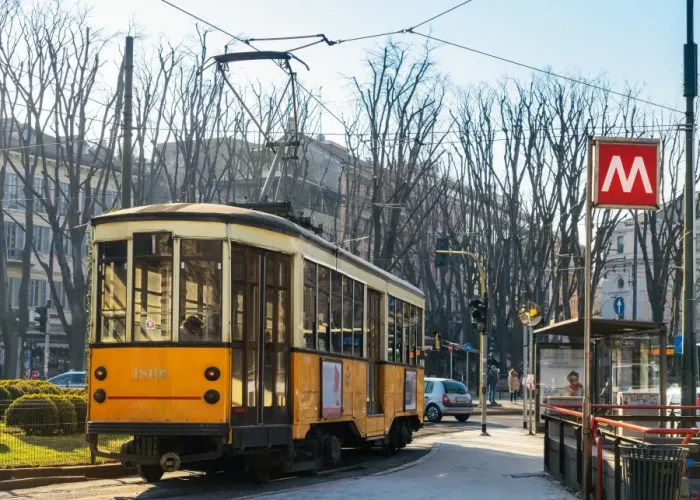 Framed Print : Metro Milan and traditional tram, Milan, Lombardy, Italy, Europe Framed Print : Metro Milan and traditional tram, Milan, Lombardy, Italy, Europe
