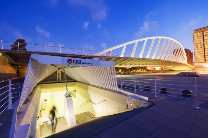 Framed Print : Metro stations at Puenta de la Exposicion, Valencia, Spain, Europe Framed Print : Metro stations at Puenta de la Exposicion, Valencia, Spain, Europe