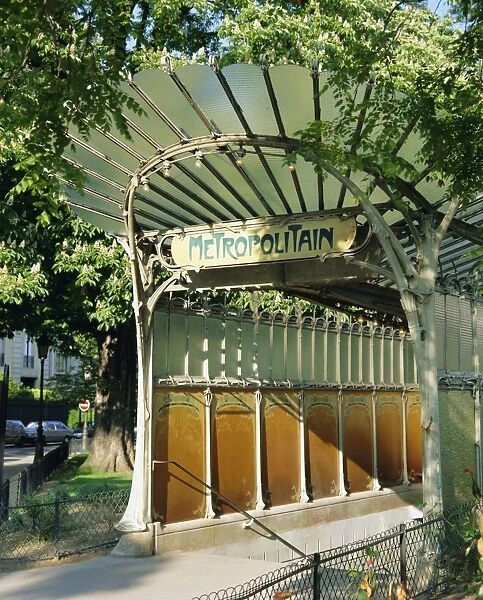 Metropolitain (Metro) station entrance, Paris, France, Europe