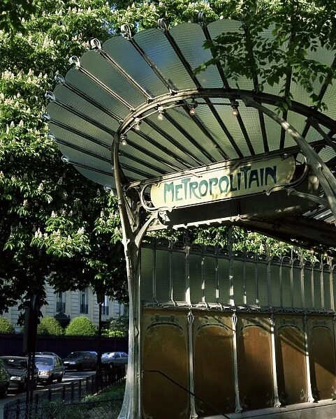 Metropolitain station entrance, Paris, France, Europe