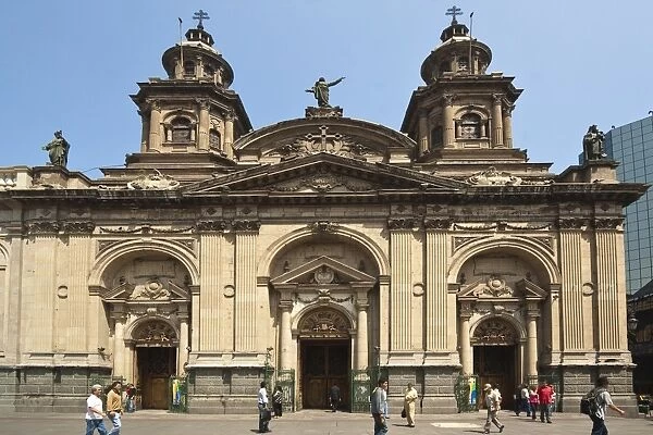 The Metropolitan Cathedral dating from 1745, Plaza de Armas, Santiago, Chile